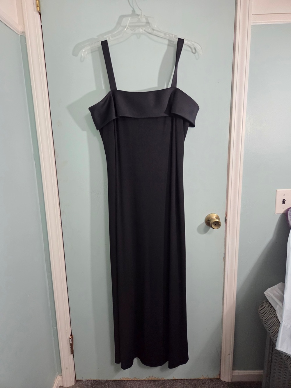 Alex Marie Black Strap Midi Dress with Folded Bandeau